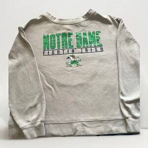 VTG Notre Dame Mens XL Crew Sweater ProEdge Green Fighting Irish Logo Football